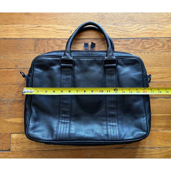 HUGO BOSS Slim Black Pebbled Leather Attache/Laptop Bag - Picture 8 of 11